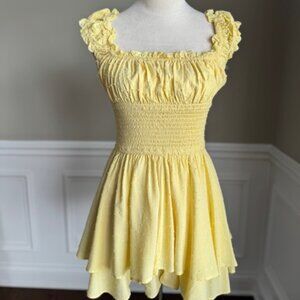 Urban Outfitters Yellow Smocked Dress